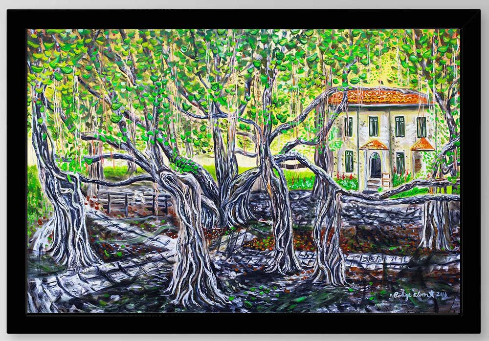 Lahaina Banyan Tree & Courthouse - Framed Hawaii Art Prints