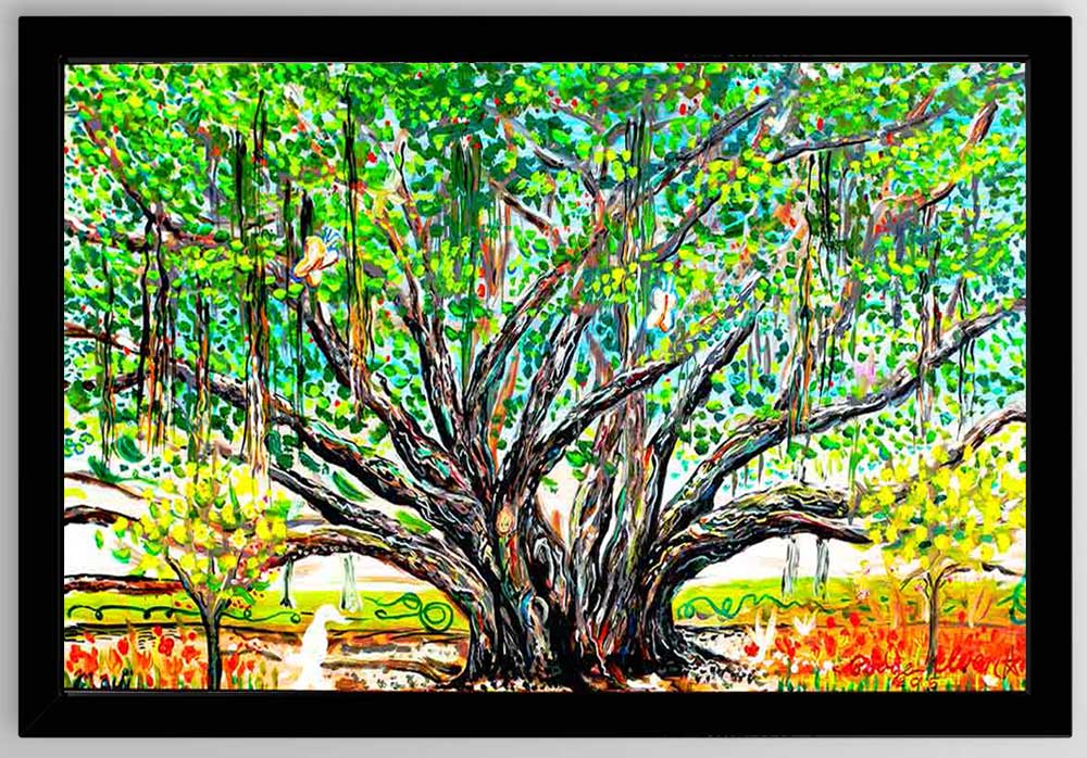 Colored Banyan Tree - Framed Hawaii Art Prints